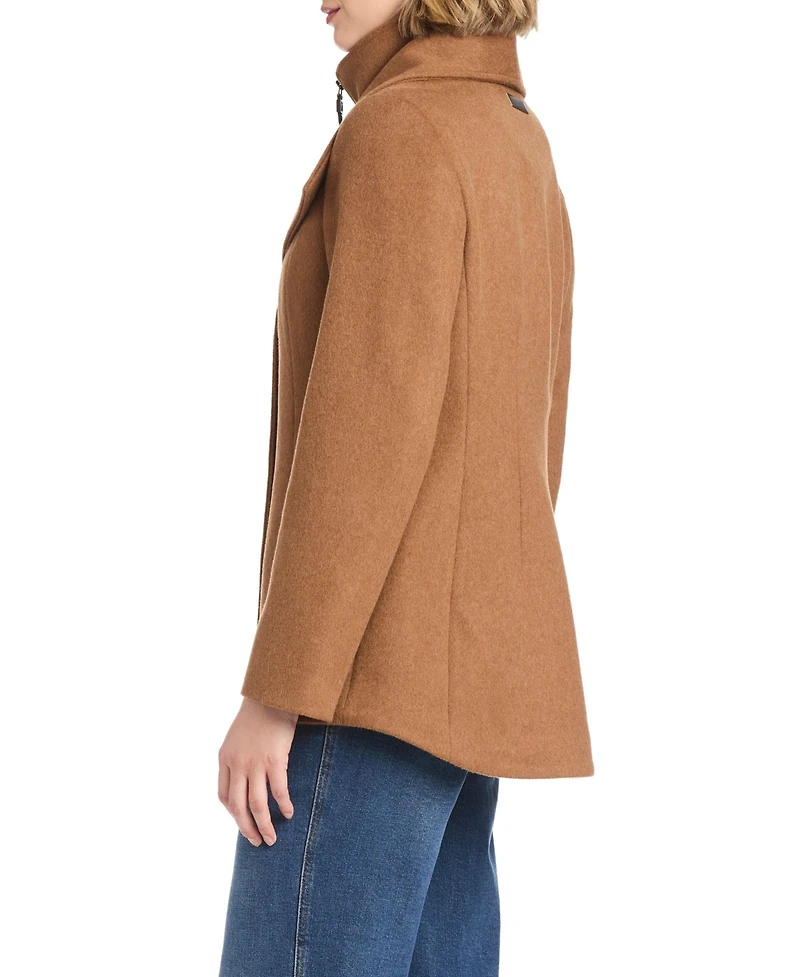 Vince Camuto Women's Short Wool Coat With Fixed Bib