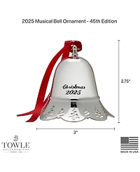Towle 2025 Silver-Plated Musical Bell Ornament, 45th Edition