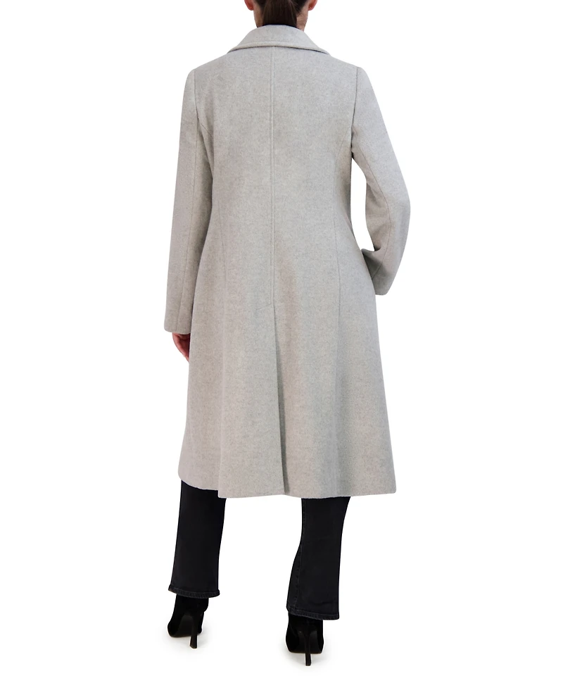 Cole Haan Womens Stand-Collar Single-Breasted Wool Blend Coat