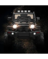 Akiudex 12V Kids Remote Control Riding Truck Car with Led Lights - Black