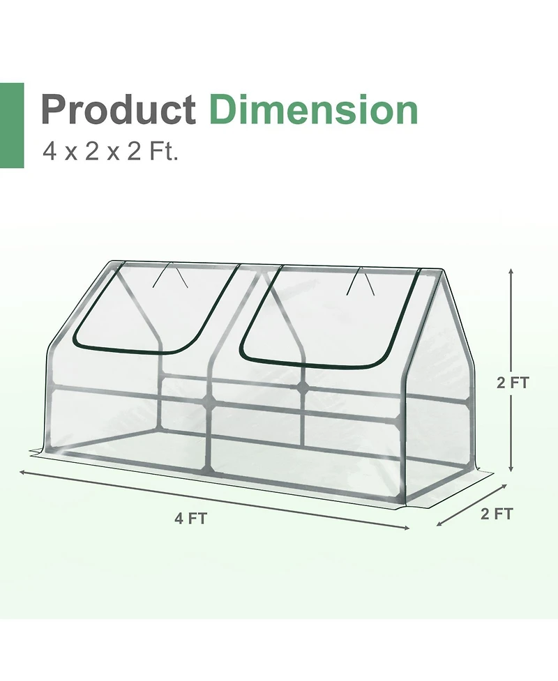 Aoodor Mini Greenhouse Water Resistant Uv Protected 2 Zipper Doors.