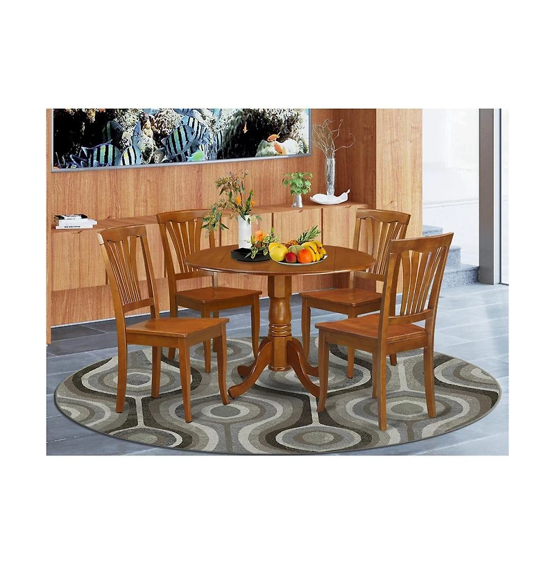 East West Furniture 5 Pc Kitchen nook Dining set-breakfast nook Table and 4 Dining Chairs
