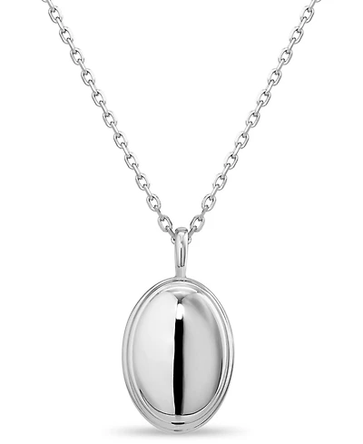 Devata Contour-lined Dome Pendant Necklace in Sterling Silver, Adj to 16 in / 17 in / 18 in