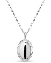 Devata Contour-lined Dome Pendant Necklace in Sterling Silver, Adj to 16 in / 17 in / 18 in