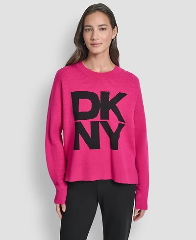Dkny Women's Logo Crewneck Sweater