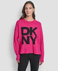 Dkny Women's Logo Crewneck Sweater
