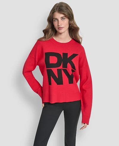 Dkny Women's Logo Crewneck Sweater