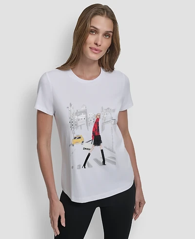Dkny Women's Conversational Short Sleeve T-Shirt