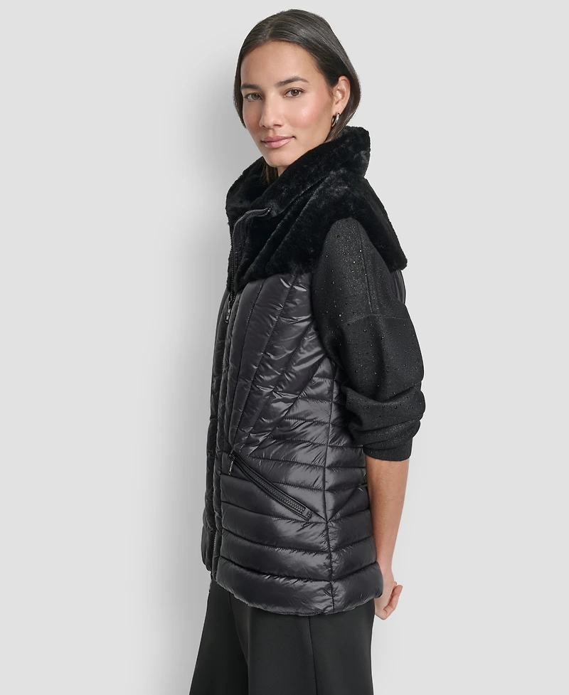 Dkny Women's Sleeveless Puffer Vest Jacket
