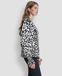 Dkny Women's Long-Sleeve Split-Neck Top