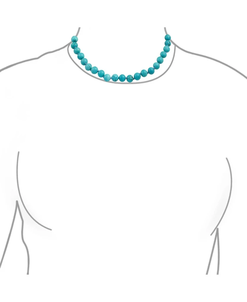 Bling Jewelry Classic Simulated Blue Lapis Lazuli 7MM Beads Strand Necklace & Bracelet Set