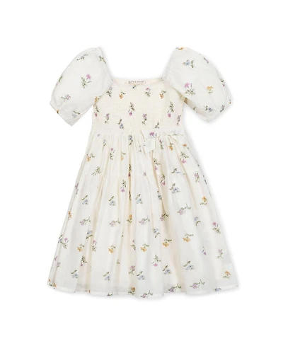Hope & Henry Toddler Girls' Organic Bubble Sleeve Smocked Dress