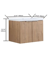 Casainc 24 Inch Floating Bathroom Vanity with Sink and Soft-Close Doors for Small Spaces