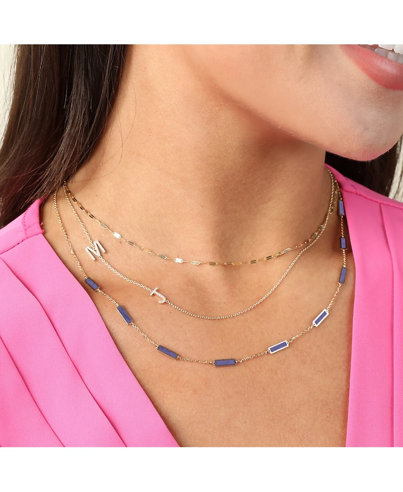 The Lovery Amethyst Bar Chain Necklace 14K Gold