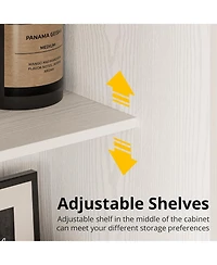 Ironck Kitchen Pantry Cabinet with Adjustable Shelves, White/Black