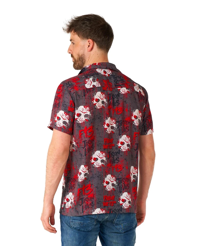 OppoSuits Men's Official Friday the 13th Hawaii Shirt - Halloween Themed Party Short Sleeve Black