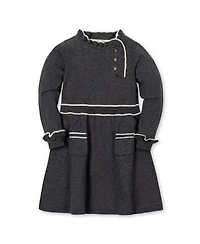 Hope & Henry Toddler Girls' Organic Long Sleeve Ruffle Trim Sweater Dress