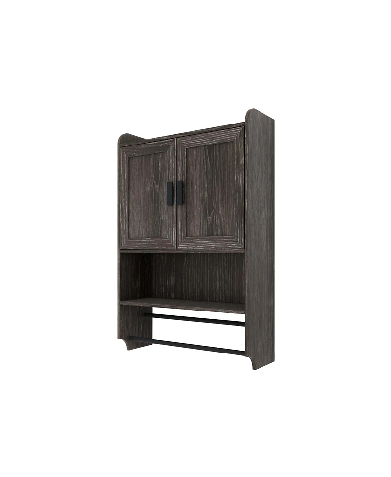 Casainc Bathroom Wall Cabinet with Doors, Adjustable Shelf, Towel Bar, and Paper Holder