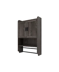 Casainc Bathroom Wall Cabinet with Doors, Adjustable Shelf, Towel Bar, and Paper Holder