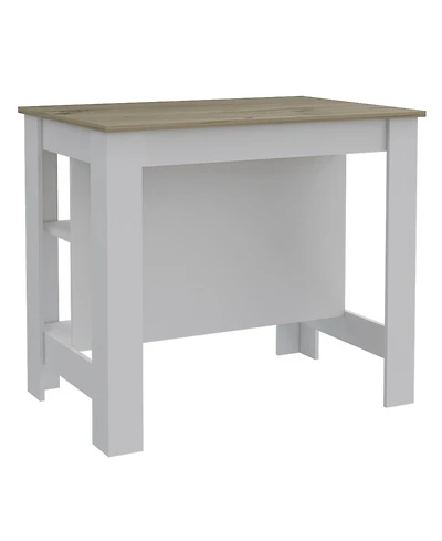 Slickblue Modern Kitchen Island with Storage Shelves and Drawer, Freestanding Design