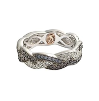Suzy Levian Sterling Silver Cubic Zirconia Crossover Eternity Band