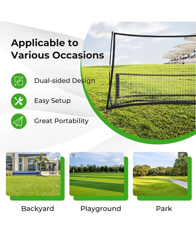Akiudex 2-in-1 Portable Soccer Rebounder Net with Carrying Bag