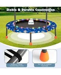 Akiudex 36-Inch Mini Trampoline with Colorful Led Lights and Bluetooth Speaker