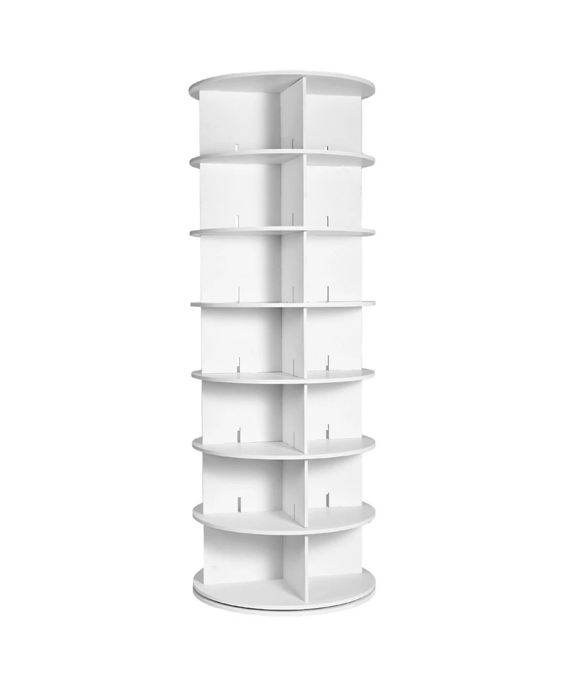 Slickblue Round 7-Tier Shoe Carousel, Rotating Shoe Rack Tower for Living Room or Entryway
