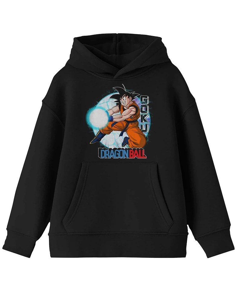 Dragon Ball Goku Kamehameha Blast Youth Black Long Sleeve Hooded Sweatshirt-xxl