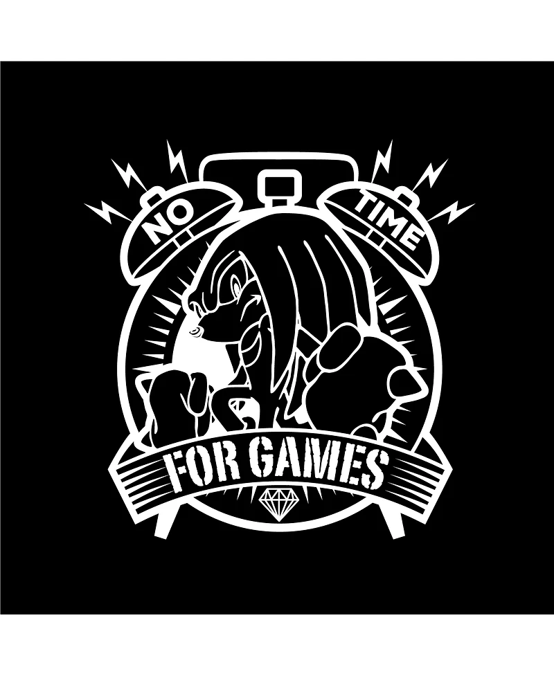 Sonic the Hedgehog Boys Bioworld Knuckles No Time For Games Youth Black Hoodie