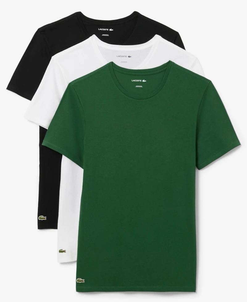 Lacoste Men's 3-Pack Slim Fit Crewneck T-Shirts