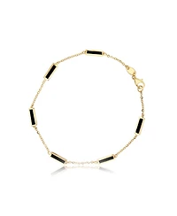 The Lovery Onyx Bar Chain Bracelet 14K Gold