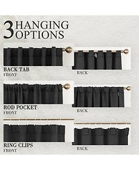 Awesome Home Cotton Blend Light Filtering Back Tab Curtains (2 Panels), 52"x108"
