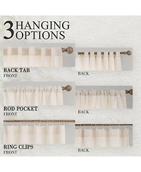 Awesome Home Cotton Blend Light Filtering Back Tab Curtains (2 Panels), 52"x108"