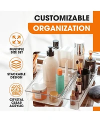 Cheer Collection 25 Piece Clear Plastic Drawer Organizer Set