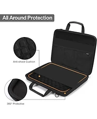 Mosiso Black Hard Shell Laptop Case - 15-15.6 Inch Computer Bag, Compatible with MacBook, Hp, Dell, Lenovo, Asus