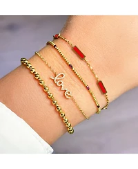 The Lovery Coral Bar Chain Bracelet 14K Gold