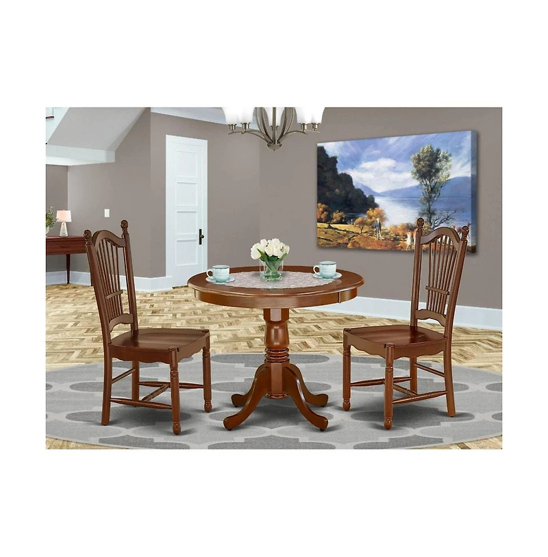 East West Furniture Dining Room Set Mahogany