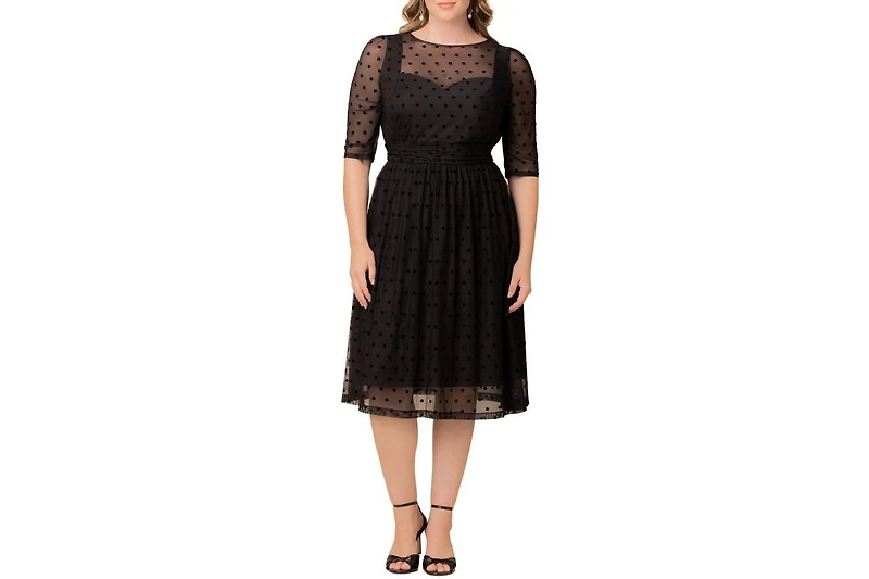 Kiyonna Plus Vita Mesh Cocktail Dress