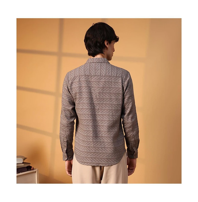 Campus Sutra Men's Earthy Lined Shirt