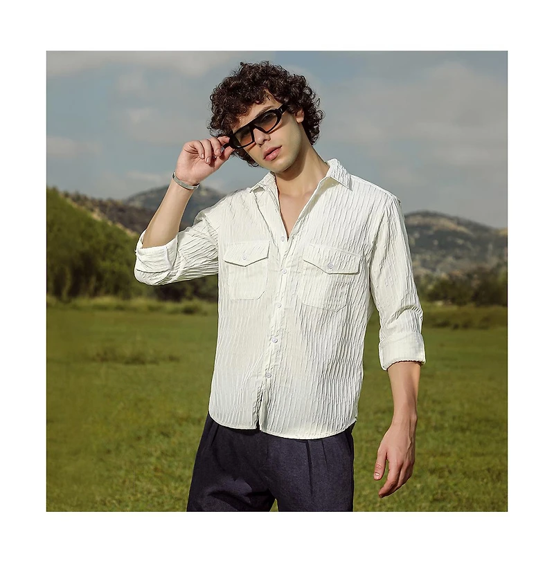 Campus Sutra Crimp-Tactile Utility Shirt