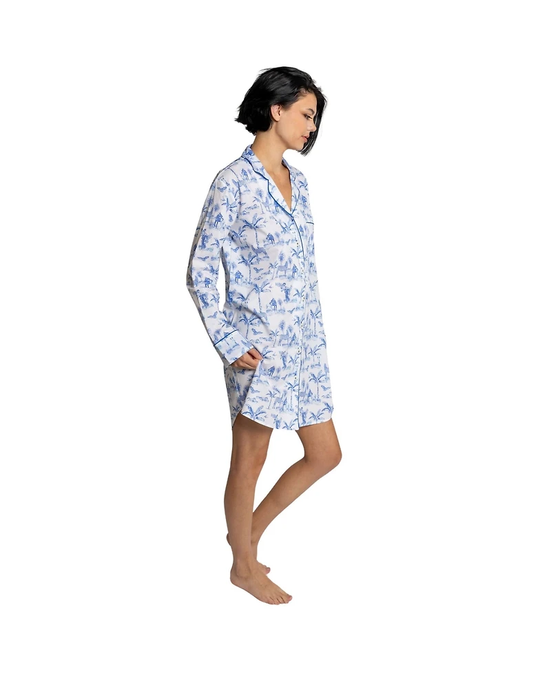 Sant and Abel Women's Skydog Blue Toile Night Shirt