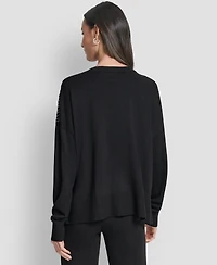 Dkny Women's Hotfix Fringe Long Sleeve Sweater