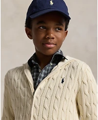 Polo Ralph Lauren Big Boys Cable Cotton Hooded Full-Zip Sweater