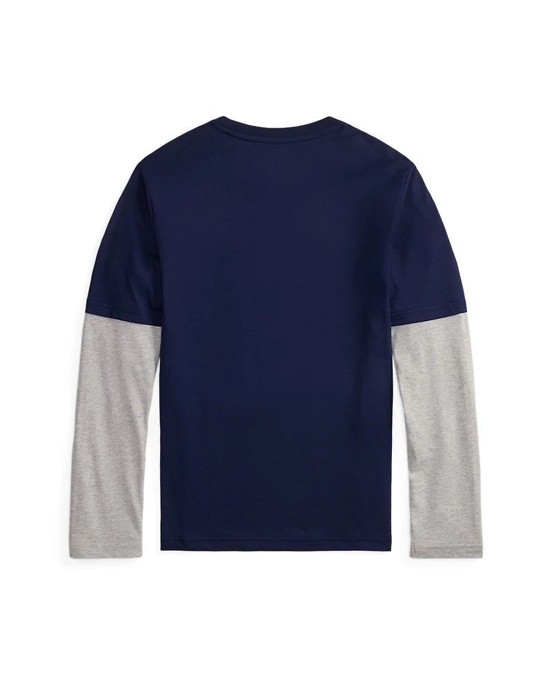 Polo Ralph Lauren Big Boys Logo Cotton Layered-Effect T-Shirt