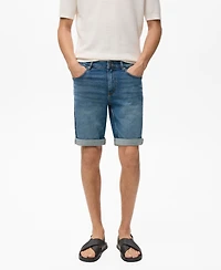 Mango Men's Slim-Fit Denim Bermuda Shorts