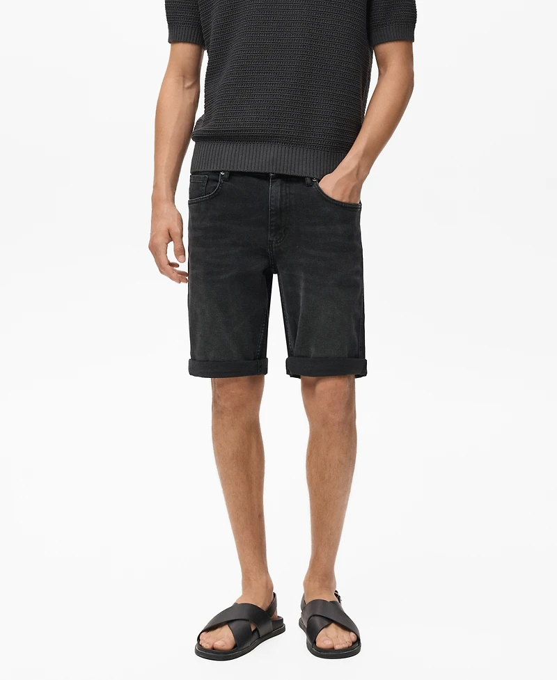 Mango Men's Slim-Fit Denim Bermuda Shorts
