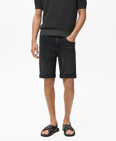 Mango Men's Slim-Fit Denim Bermuda Shorts