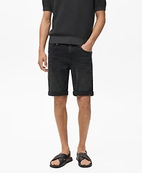 Mango Men's Slim-Fit Denim Bermuda Shorts