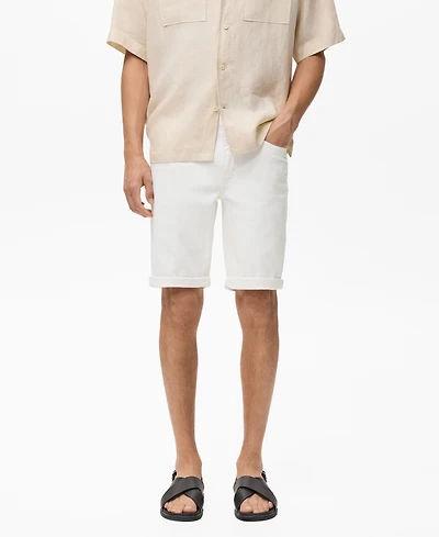 Mango Men's Slim-Fit Denim Bermuda Shorts